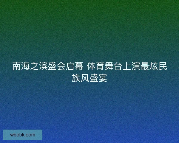 南海之滨盛会启幕 体育舞台上演最炫民族风盛宴